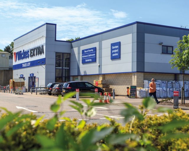 Front of the Wickes EXTRA in Harlow.