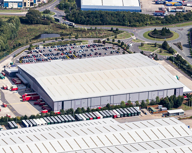 Aerial view of the Royal Mail Distribution Centre in Northampton.